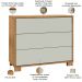 Cômoda Para Quarto 3 Gavetas 105cm Click D03 Freijó Off White - Lyam Decor