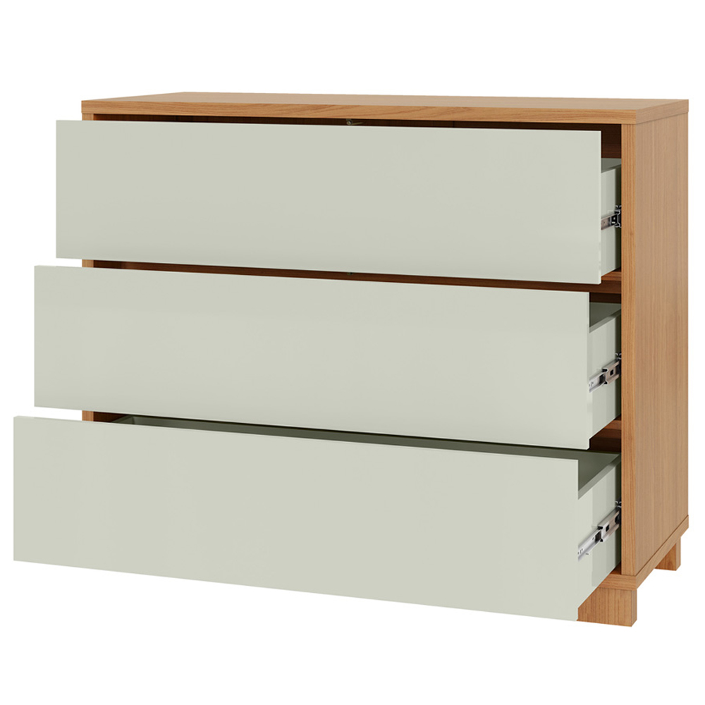 Cômoda Para Quarto 3 Gavetas 105cm Click D03 Freijó Off White - Lyam Decor