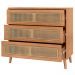 Cômoda Para Quarto 3 Gavetas Com Palha 105cm Pés Retrô Arnoni D03 Freijó - Lyam Decor