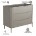 Cômoda Para Quarto Closet Orgânica 3 Gavetas Pés Industrial Dourado Bliss I03 Grigio - Lyam Decor