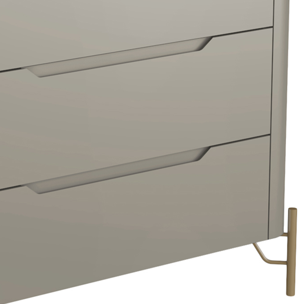 Cômoda Para Quarto Closet Orgânica 3 Gavetas Pés Industrial Dourado Bliss I03 Grigio - Lyam Decor