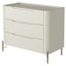 Cômoda Para Quarto Closet Orgânica 3 Gavetas Pés Industrial Dourado Bliss I03 Luna - Lyam Decor