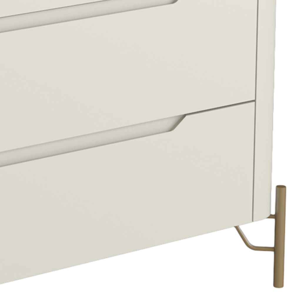 Cômoda Para Quarto Closet Orgânica 3 Gavetas Pés Industrial Dourado Bliss I03 Luna - Lyam Decor