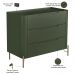 Cômoda Para Quarto Closet Orgânica 3 Gavetas Pés Industrial Dourado Bliss I03 Musgo - Lyam Decor