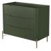 Cômoda Para Quarto Closet Orgânica 3 Gavetas Pés Industrial Dourado Bliss I03 Musgo - Lyam Decor