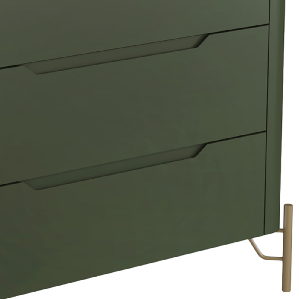 Cômoda Para Quarto Closet Orgânica 3 Gavetas Pés Industrial Dourado Bliss I03 Musgo - Lyam Decor