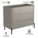 Cômoda Para Quarto Closet Orgânica 3 Gavetas Pés Industrial Preto Bliss I03 Grigio - Lyam Decor