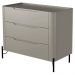 Cômoda Para Quarto Closet Orgânica 3 Gavetas Pés Industrial Preto Bliss I03 Grigio - Lyam Decor