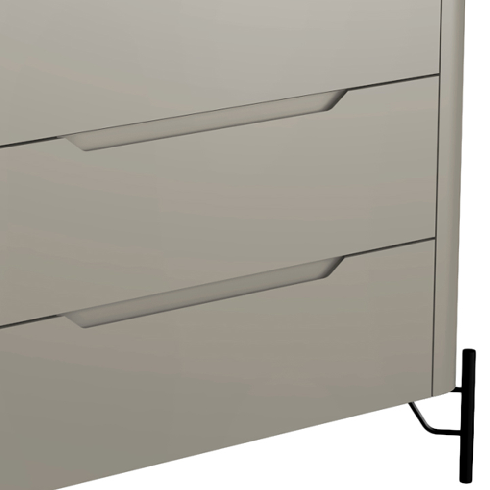 Cômoda Para Quarto Closet Orgânica 3 Gavetas Pés Industrial Preto Bliss I03 Grigio - Lyam Decor