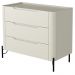 Cômoda Para Quarto Closet Orgânica 3 Gavetas Pés Industrial Preto Bliss I03 Luna - Lyam Decor