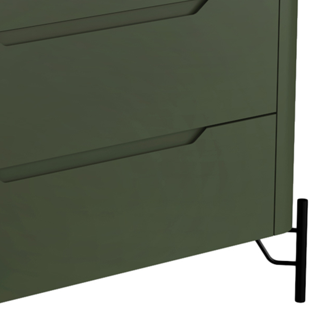 Cômoda Para Quarto Closet Orgânica 3 Gavetas Pés Industrial Preto Bliss I03 Musgo - Lyam Decor