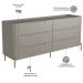 Cômoda Para Quarto Closet Orgânica 6 Gavetas Pés Industrial Dourado Bliss I03 Grigio - Lyam Decor