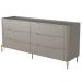 Cômoda Para Quarto Closet Orgânica 6 Gavetas Pés Industrial Dourado Bliss I03 Grigio - Lyam Decor