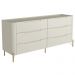 Cômoda Para Quarto Closet Orgânica 6 Gavetas Pés Industrial Dourado Bliss I03 Luna - Lyam Decor