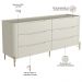 Cômoda Para Quarto Closet Orgânica 6 Gavetas Pés Industrial Dourado Bliss I03 Luna - Lyam Decor