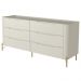 Cômoda Para Quarto Closet Orgânica 6 Gavetas Pés Industrial Dourado Bliss I03 Luna - Lyam Decor