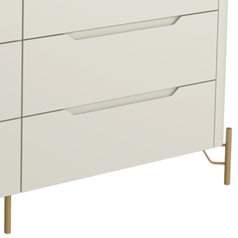 Cômoda Para Quarto Closet Orgânica 6 Gavetas Pés Industrial Dourado Bliss I03 Luna - Lyam Decor