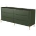 Cômoda Para Quarto Closet Orgânica 6 Gavetas Pés Industrial Dourado Bliss I03 Musgo - Lyam Decor