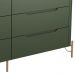 Cômoda Para Quarto Closet Orgânica 6 Gavetas Pés Industrial Dourado Bliss I03 Musgo - Lyam Decor