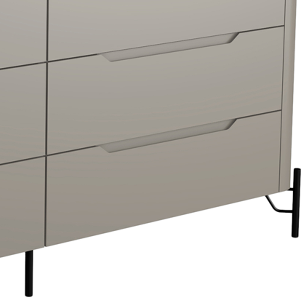 Cômoda Para Quarto Closet Orgânica 6 Gavetas Pés Industrial Preto Bliss I03 Grigio - Lyam Decor