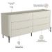 Cômoda Para Quarto Closet Orgânica 6 Gavetas Pés Industrial Preto Bliss I03 Luna - Lyam Decor