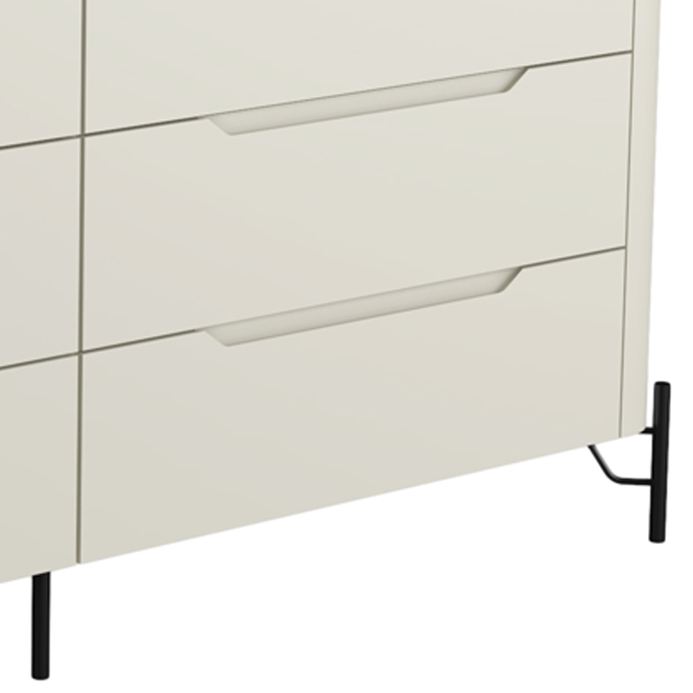 Cômoda Para Quarto Closet Orgânica 6 Gavetas Pés Industrial Preto Bliss I03 Luna - Lyam Decor