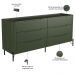 Cômoda Para Quarto Closet Orgânica 6 Gavetas Pés Industrial Preto Bliss I03 Musgo - Lyam Decor