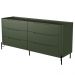 Cômoda Para Quarto Closet Orgânica 6 Gavetas Pés Industrial Preto Bliss I03 Musgo - Lyam Decor