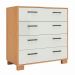 Cômoda com 04 Gavetas Essence D03 Freijó Off White Brilho - Lyam Decor