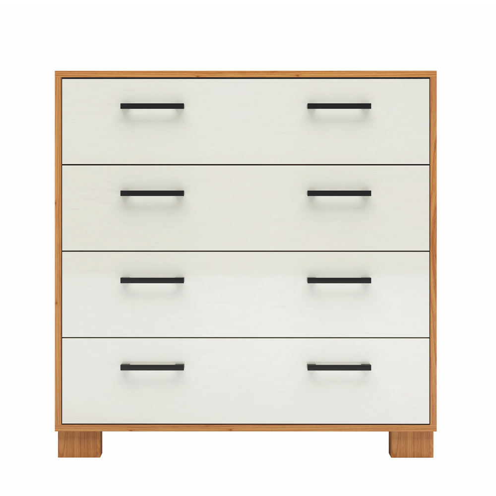 Cômoda com 04 Gavetas Essence D03 Freijó Off White Brilho - Lyam Decor