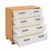 Cômoda com 04 Gavetas Essence D03 Freijó Off White Brilho - Lyam Decor