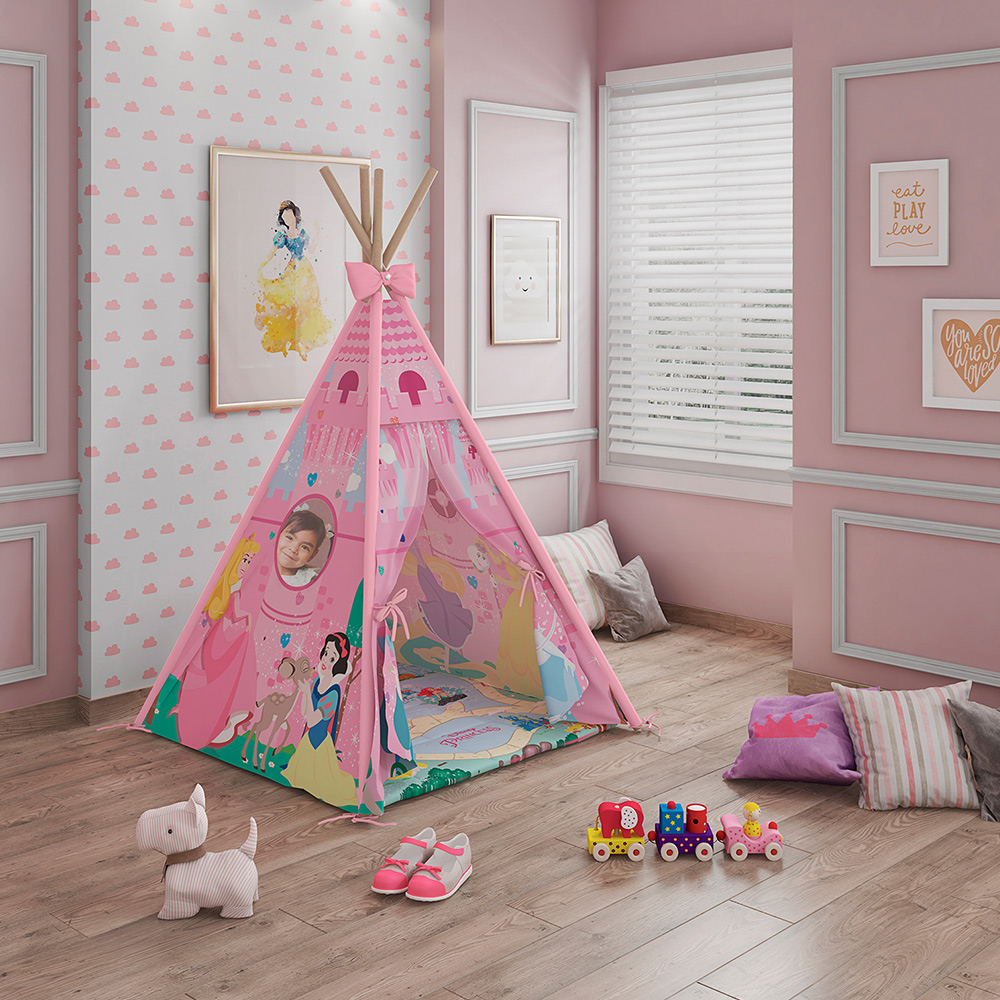 Cabana Infantil Quarto Tenda Little Hut P04 Colorido Rosa - Lyam Decor