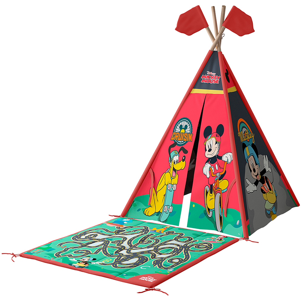 Cabana Infantil Quarto Tenda Little Hut P04 Preto Vermelho - Lyam Decor