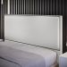 Cabeceira Box Casal Com Tachas 140 cm Vicenza L02 Facto Cinza Metalizado - Lyam Decor