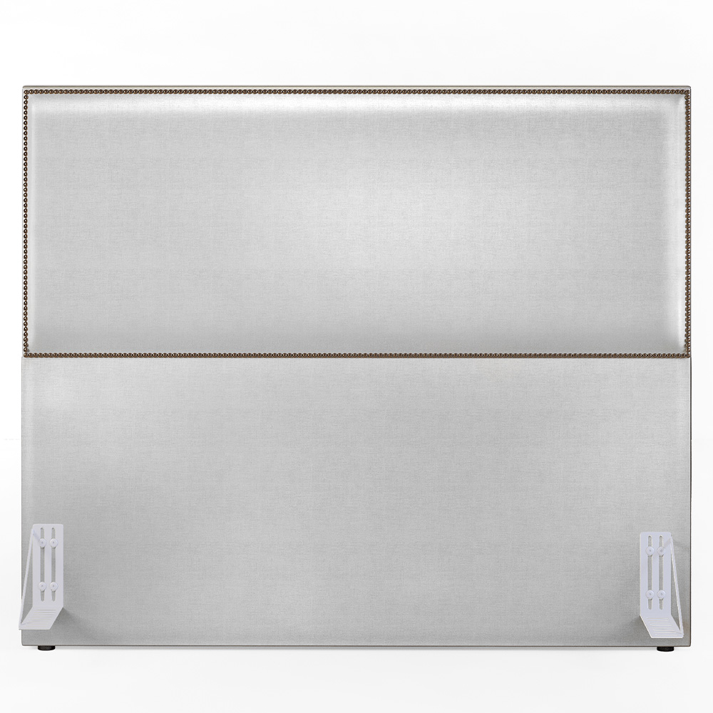 Cabeceira Box Casal Com Tachas 140 cm Vicenza L02 Facto Cinza Metalizado - Lyam Decor