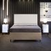 Cabeceira Box Casal Com Tachas 160 cm Vicenza L02 Bouclê Cru - Lyam Decor
