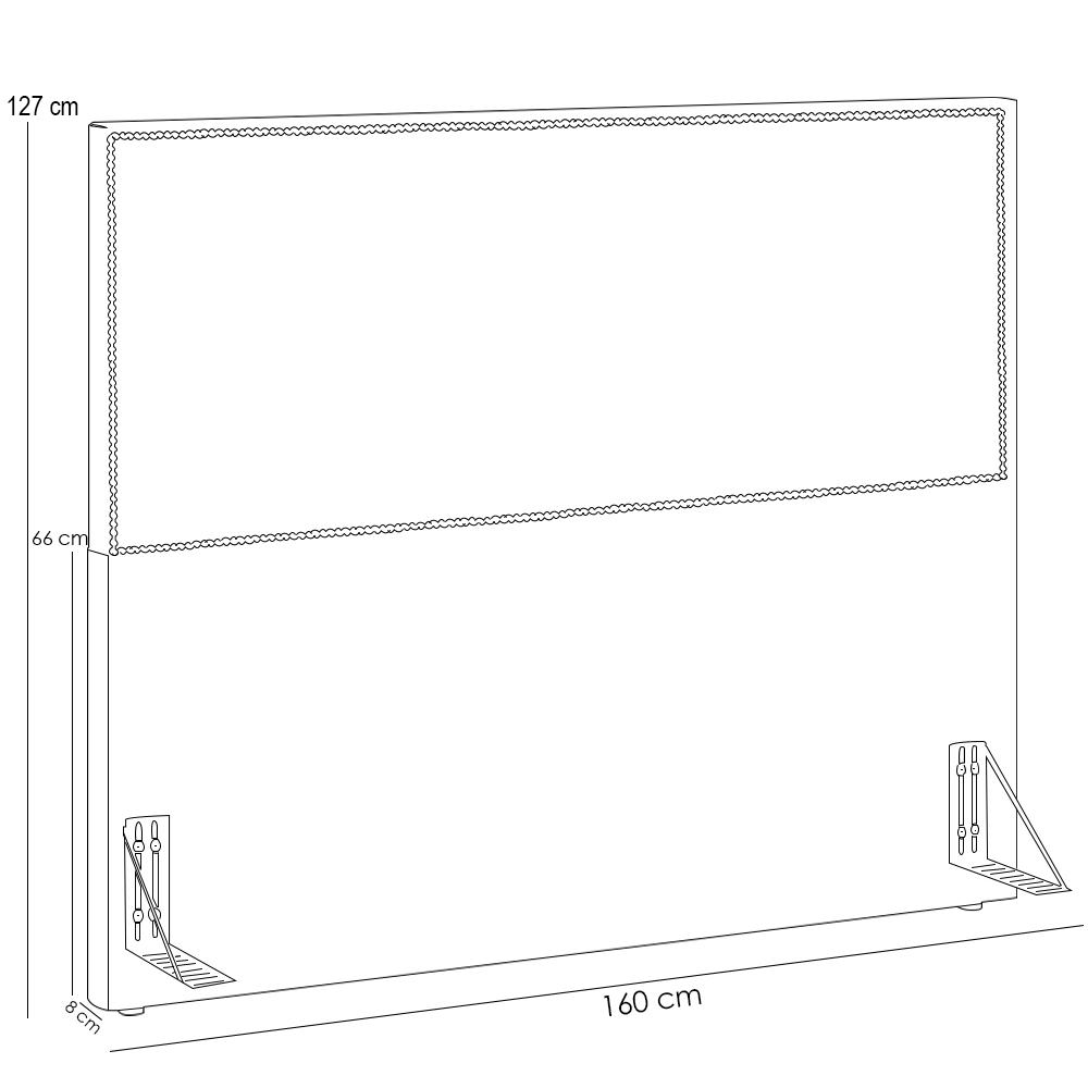 Cabeceira Box Casal Com Tachas 160 cm Vicenza L02 Bouclê Cru - Lyam Decor
