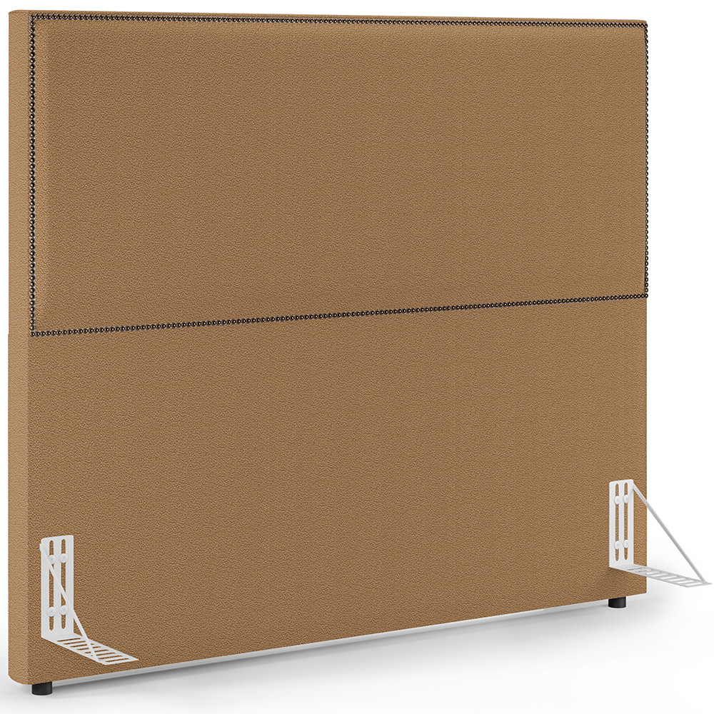 Cabeceira Box Casal Com Tachas 160 cm Vicenza L02 Bouclê Mostarda - Lyam Decor
