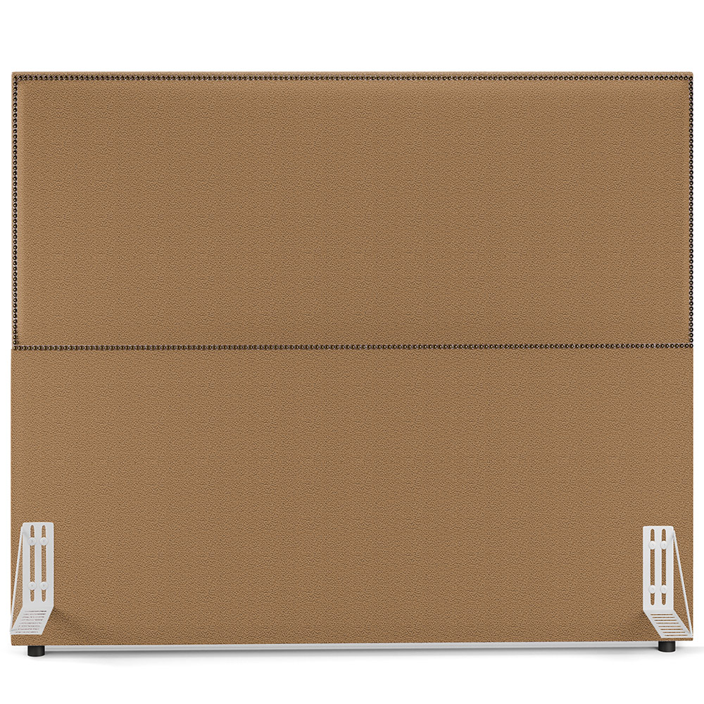 Cabeceira Box Casal Com Tachas 160 cm Vicenza L02 Bouclê Mostarda - Lyam Decor