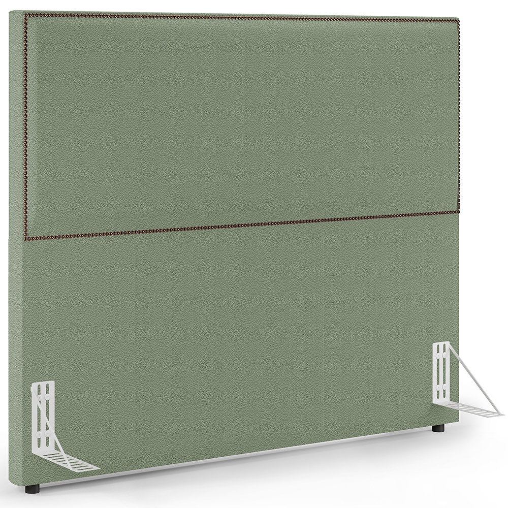 Cabeceira Box Casal Com Tachas 160 cm Vicenza L02 Bouclê Oliva - Lyam Decor