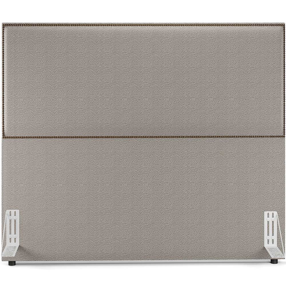 Cabeceira Box Casal King Com Tachas 195 cm Vicenza L02 Bouclê Bege - Lyam Decor