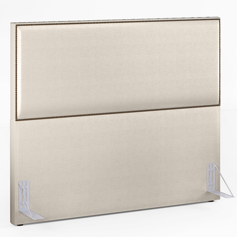 Cabeceira Box Casal King Com Tachas 195 cm Vicenza L02 Facto Pérola Metalizado - Lyam Decor