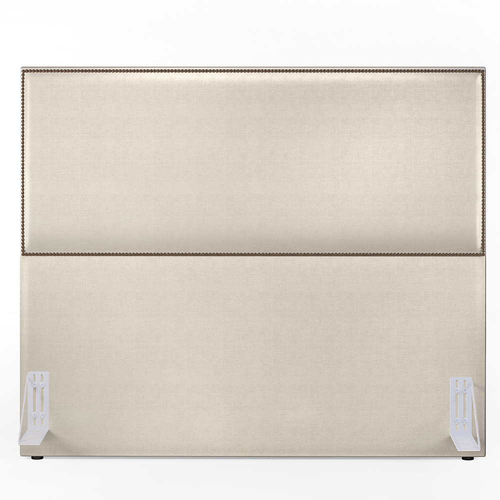 Cabeceira Box Casal King Com Tachas 195 cm Vicenza L02 Facto Pérola Metalizado - Lyam Decor