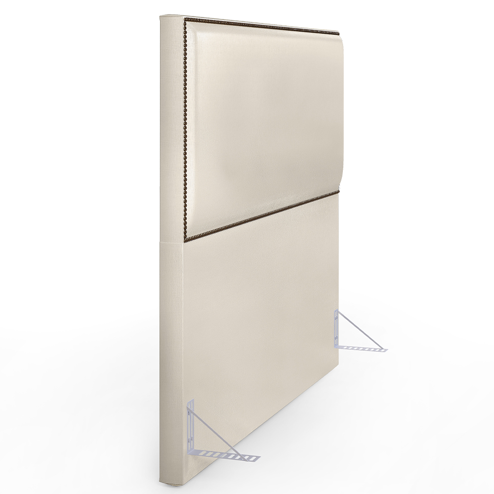 Cabeceira Box Casal King Com Tachas 195 cm Vicenza L02 Facto Pérola Metalizado - Lyam Decor