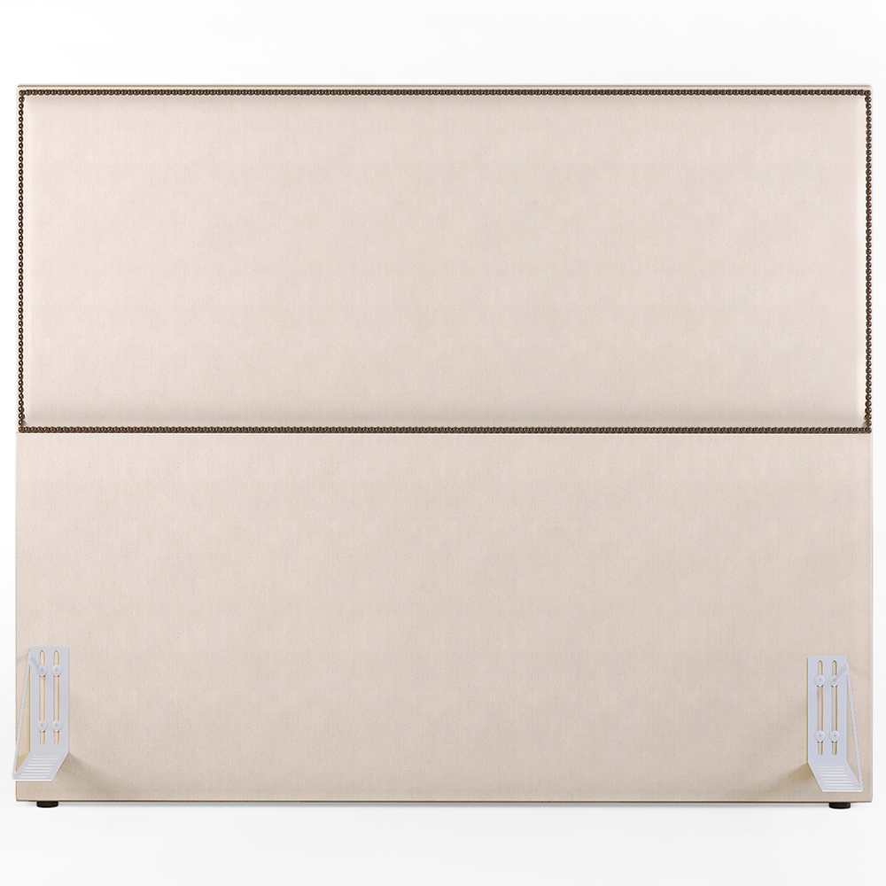 Cabeceira Box Casal King Com Tachas 195 cm Vicenza L02 Suede Bege - Lyam Decor