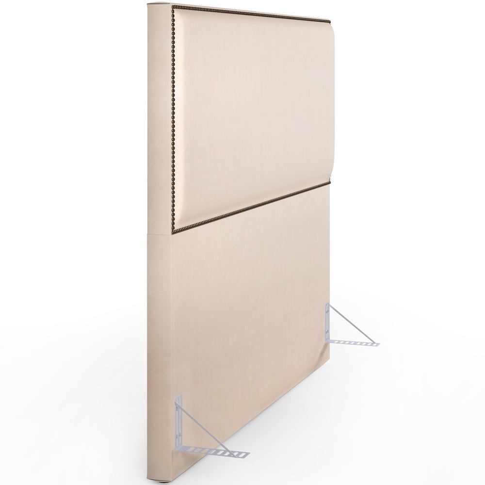 Cabeceira Box Casal King Com Tachas 195 cm Vicenza L02 Suede Bege - Lyam Decor