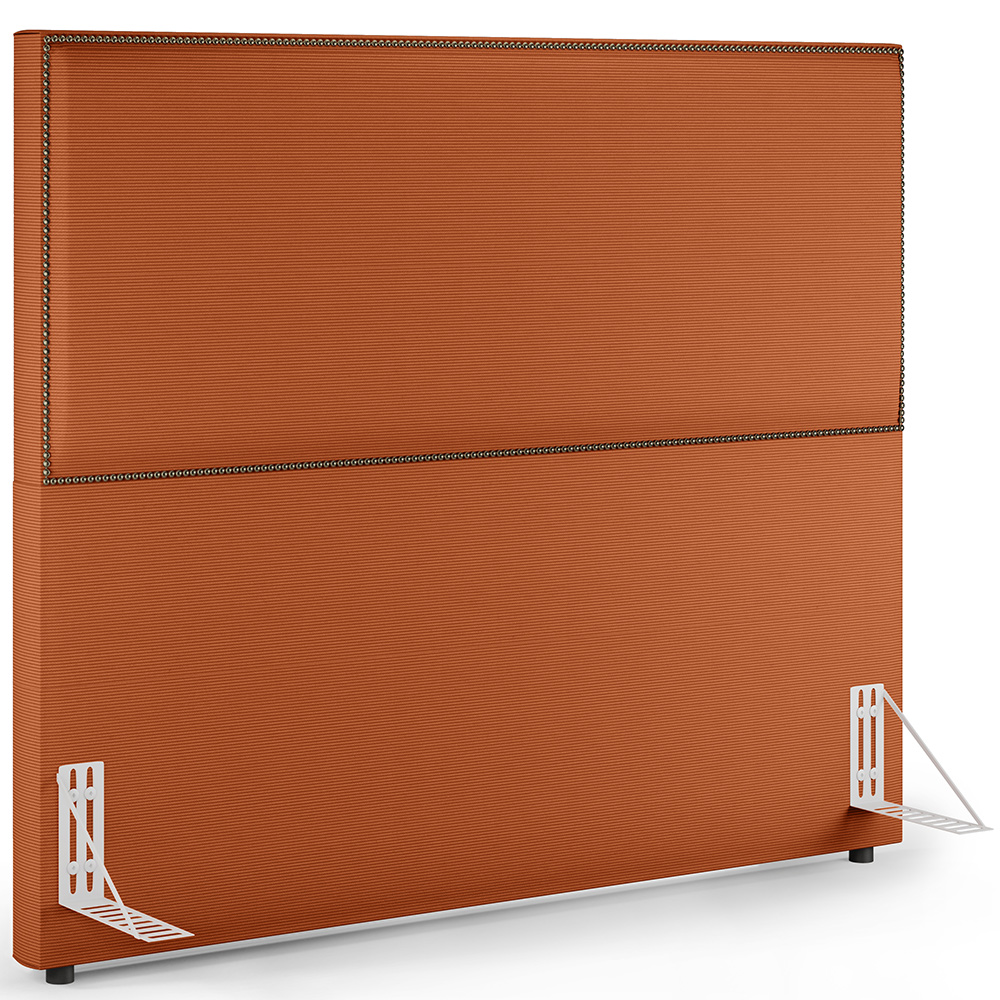 Cabeceira Box Casal King Com Tachas 195 cm Vicenza L02 Tecido Terracota - Lyam Decor