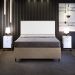 Cabeceira Box King Vicenza 195 Facto Branco L02 E 2 Mesas De Cabeceira Work Branco - Lyam Decor