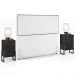Cabeceira Box King Vicenza 195 Facto Branco L02 E 2 Mesas De Cabeceira Work Preto - Lyam Decor