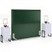 Cabeceira Box King Vicenza 195 Facto Verde Musgo L02 E 2 Mesas De Cabeceira Work Branco - Lyam Decor